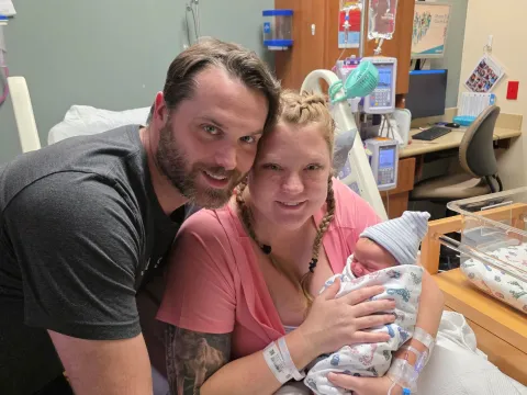 First baby of 2026 born at The Baby Place has perfect timing for family