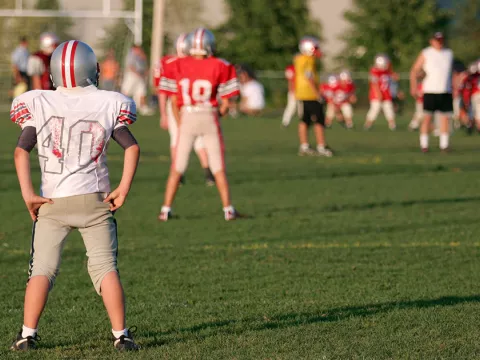 A children's football game