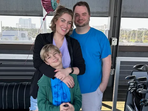 Stephanie Brown After Treatment with Her Husband and Son