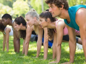 People exercising outdoors