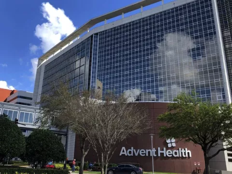 AdventHealth Orlando Exterior with sign
