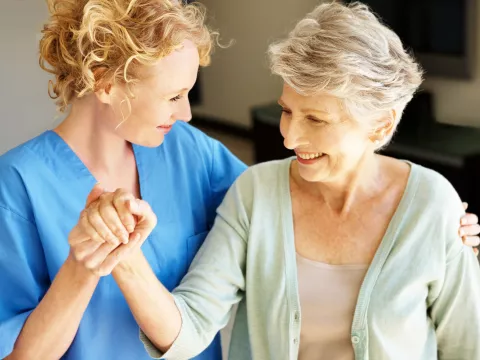 Senior woman with a specialist.