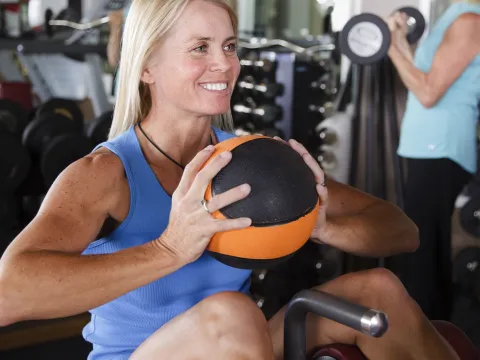 Woman doing core work