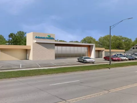 Rendering of AdventHealth Ottawa's building renovation on Main Street