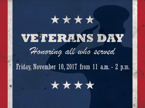 A flyer for a Veteran's Day event