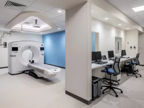 CT Machine in AdventHealth Imaging Center at AdventHealth Care Pavilion Central Pasco.