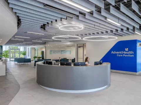 AdventHealth Care Pavilion Central Pasco front desk.