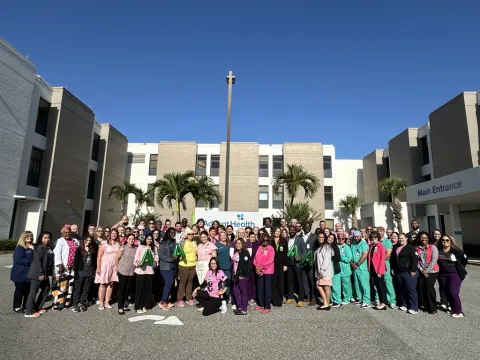 AdventHealth Lake Wales team members gathered to celebrate the prestigious designation.