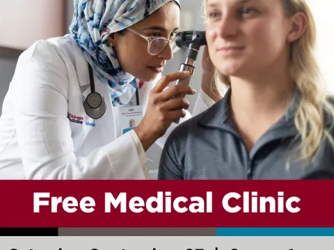 UChicago Medicine AdventHealth will host a free medical clinic on September 27 