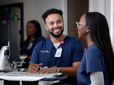 AdventHealth Nurses Talking Together Smiling