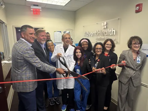 AdventHealth leaders and team members helped cut the ribbon for the new office in Lake Wales.
