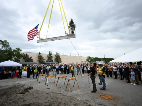 Final steel beam marks key step in  AdventHealth Daytona Beach expansion.