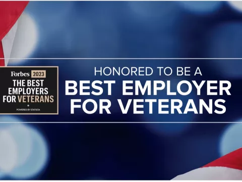 Honored to be a Forbes Best Employer for Veterans award recipient