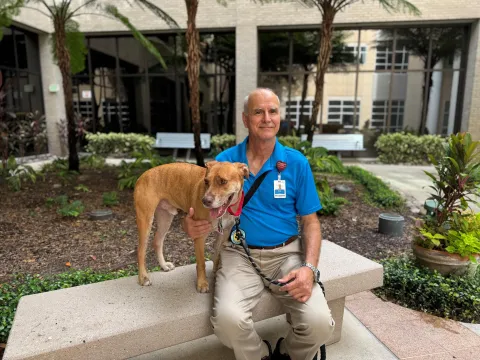 Once lost, Buddy the dog finds meaning at AdventHealth Altamonte Springs 