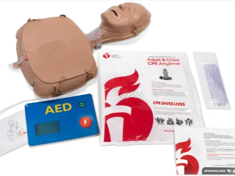 The American Heart Association said the kit contains everything needed to train 10 to 20 people at once in the lifesaving skills of CPR and first aid. It features 10 Mini Anne Plus inflatable manikins, kneel mats and more.  (photo courtesy: American Heart Association)