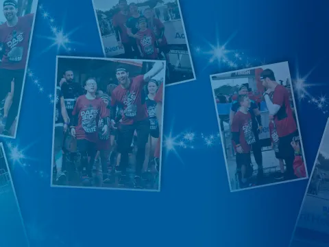 A collage of photos of runners.