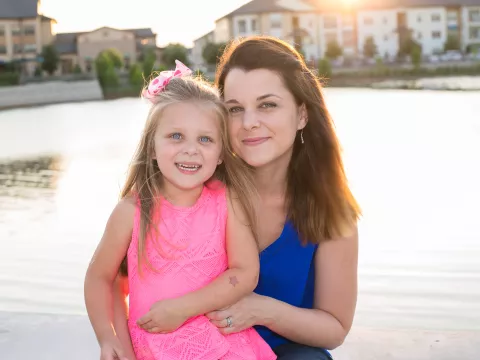 Samantha Arceneaux and her daughter - genetic testing