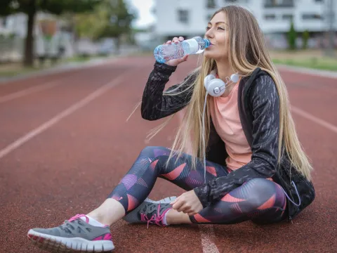 Woman drinking water