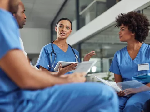 Nurses having a meeting