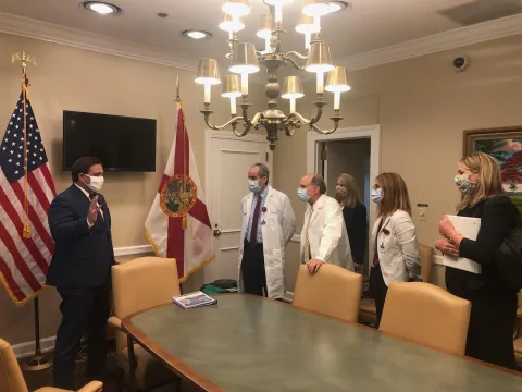 Governor DeSantis meets with AdventHealth physicians before July 21,2020 roundtable