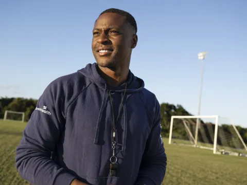 Soccer Coach on the soccer field.