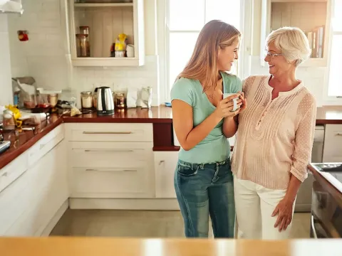 mother and daughter in the kitchen