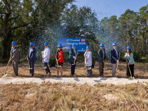 AdventHealth Meadow Woods ER groundbreaking group shot