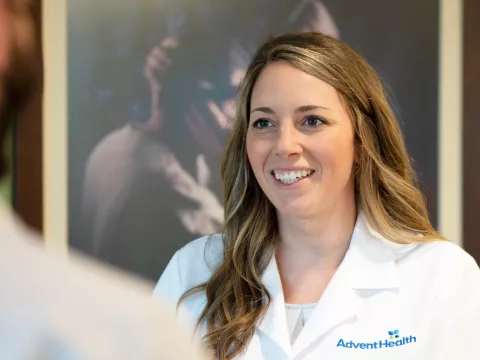 Mollie McCormick with a patient