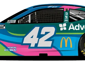 pink no. 42 car driven my Matt Kenseth