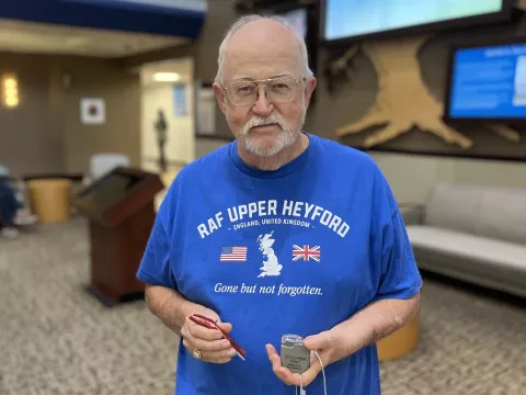 Robert Messer holds Barostim Prototype