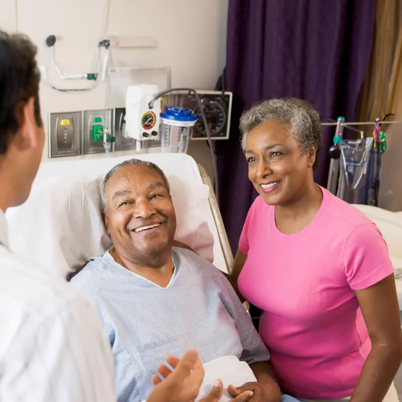 patient at hospital with wife