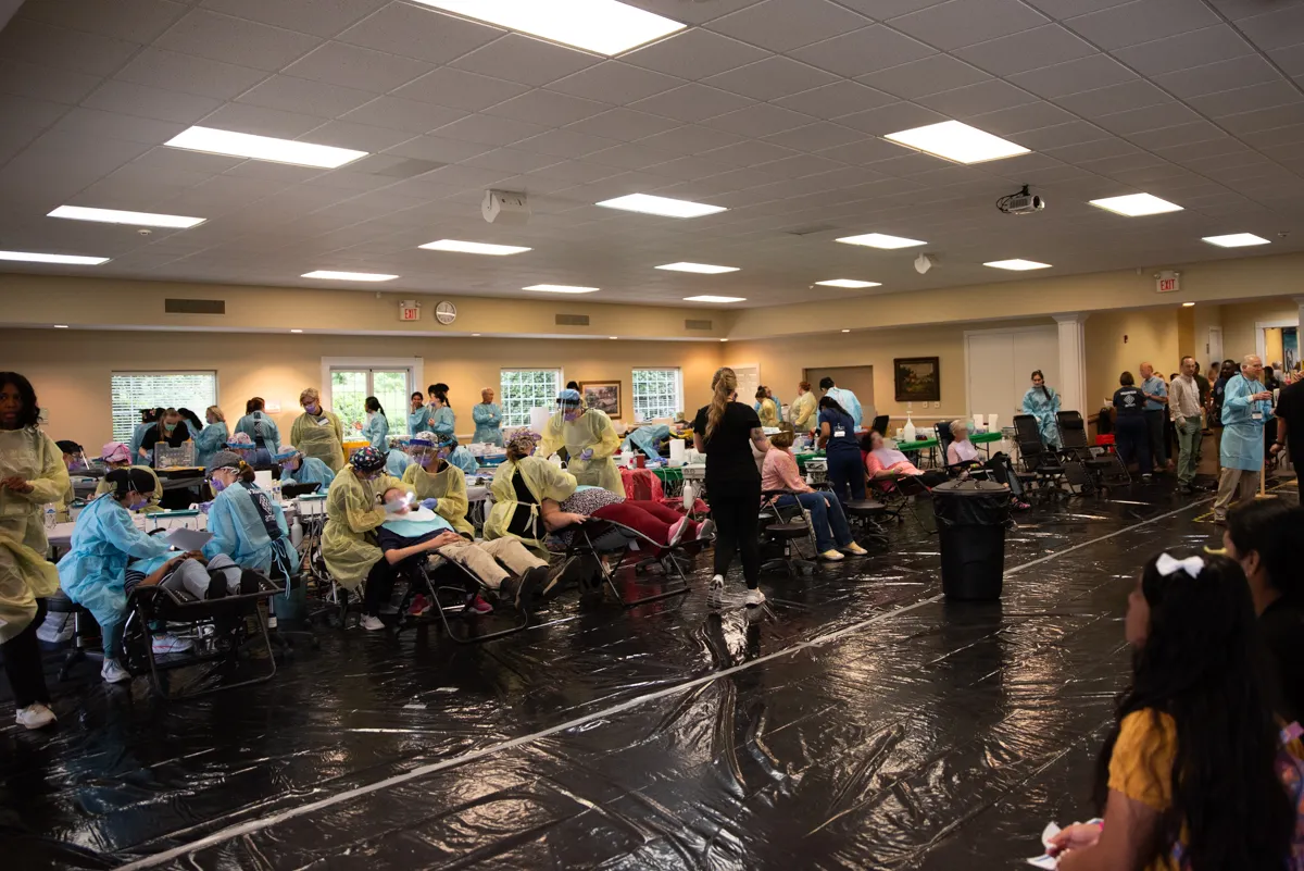 Gordon County residents lined up for hours to receive free dental cleanings and extractions at the AMEN Free Clinic on June 11.