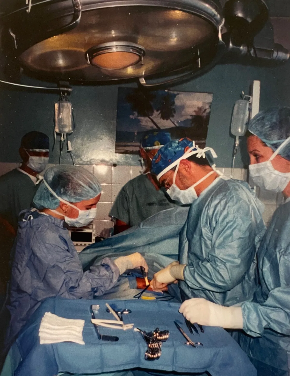 Dr. Portoghese gets a helping hand from daughter, Sara Channing (left).