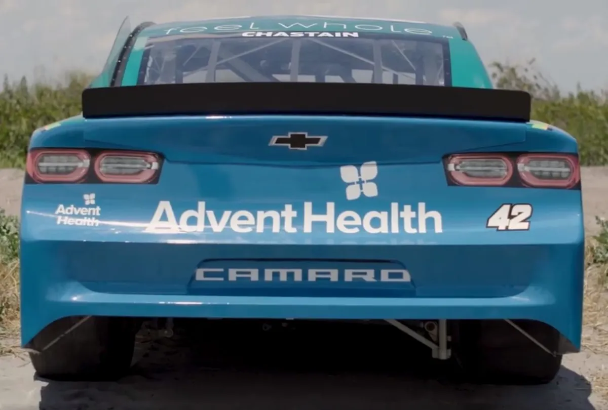 Back of the AdventHealth #42 racecar