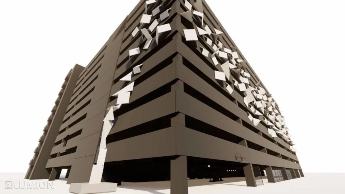 Rendering of Innovation Tower art installation project