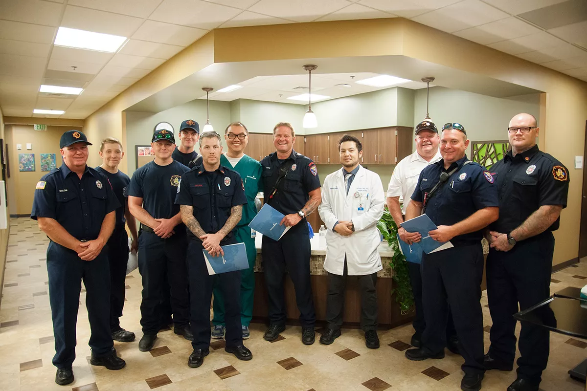 Firefighter Dr. Lee and Dr. Tong