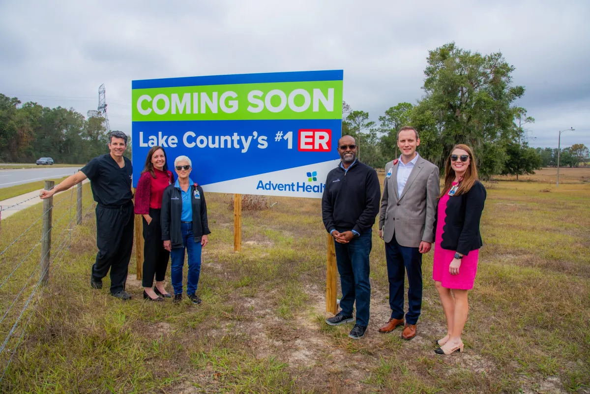 AdventHealth Waterman leaders and sign