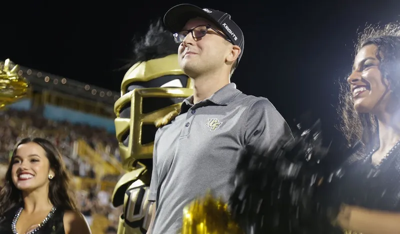 Max Jones honored as the Hometown Hero at a UCF game.
