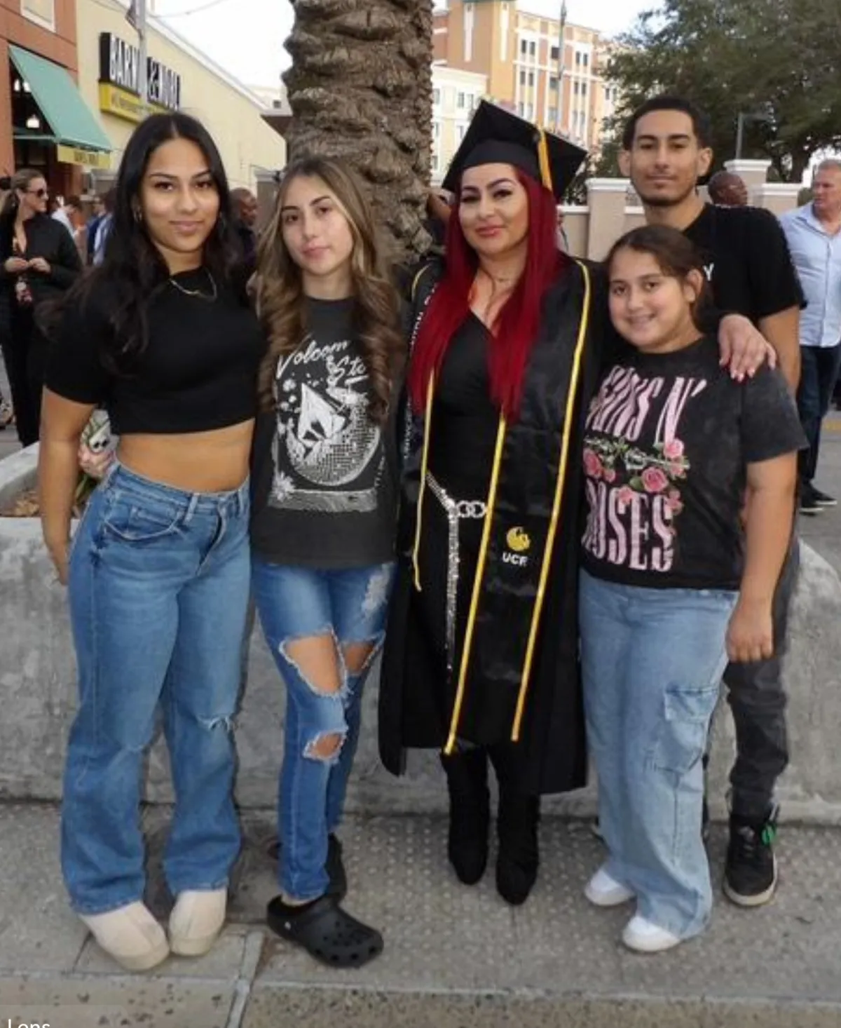 Megan Espin posing with her family