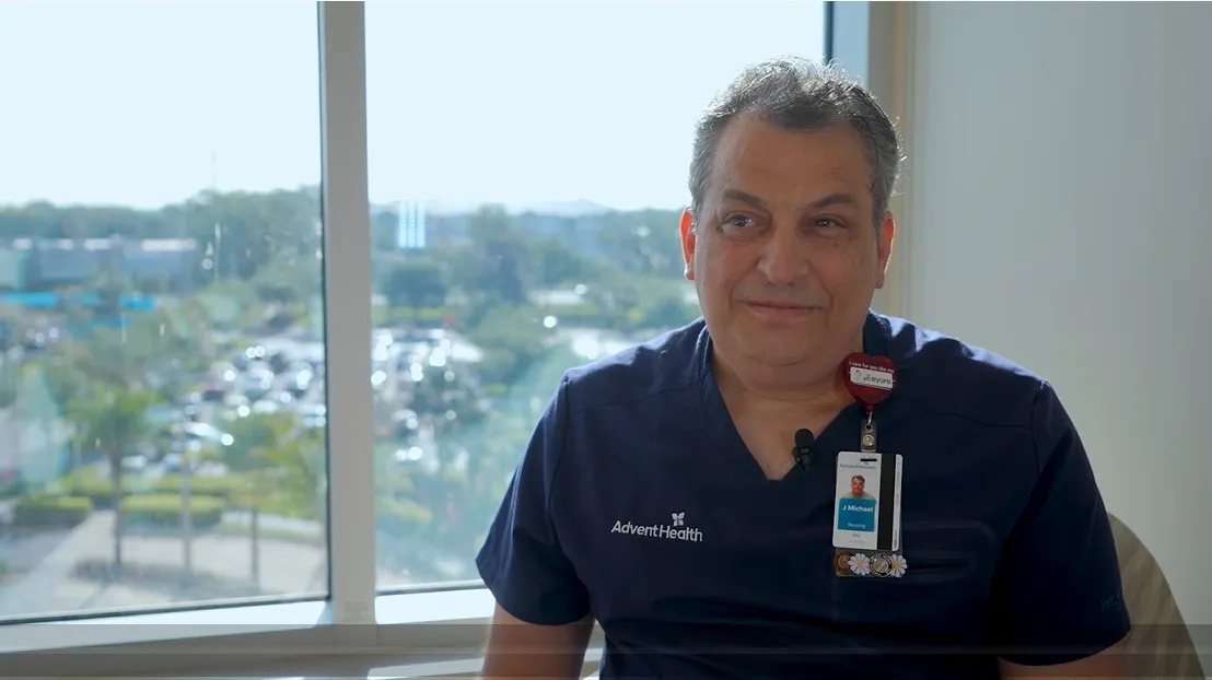 J. Michael Clough, a nurse at AdventHealth Kissimmee