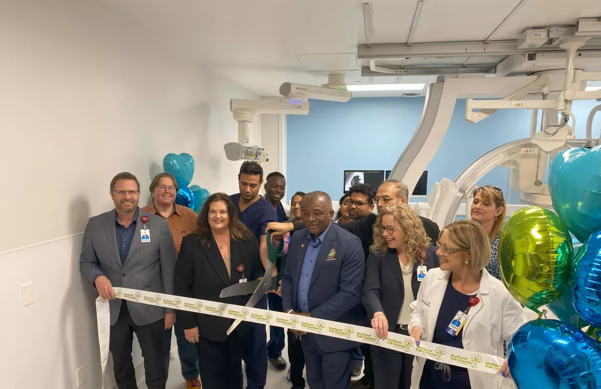 Local govenment and community leaders joined AdventHealth Heart of Florida leadership, doctors and other team members for a ribbon cutting ceremony for the new lab.