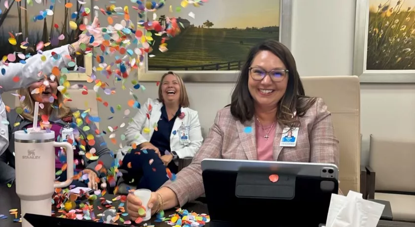 Amanda Martin, Chief Nursing Officer at AdventHealth Dade City, celebrates Pathway to Excellence designation.