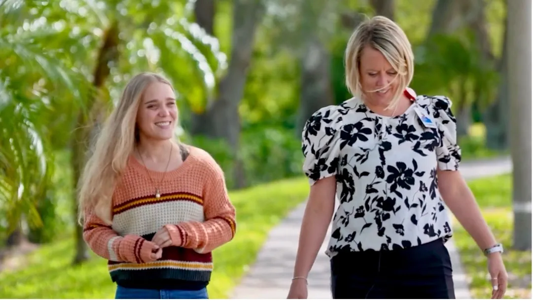 Tiffany and Amy walking together