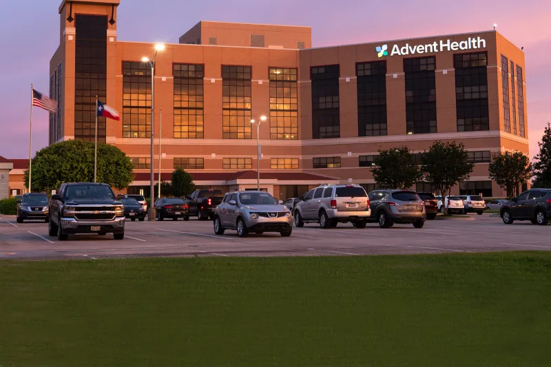 Front view of the AdventHealth Central Texas building