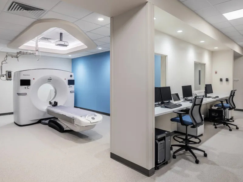 CT Machine in AdventHealth Imaging Center at AdventHealth Care Pavilion Central Pasco.