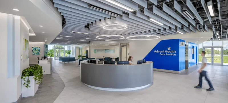 AdventHealth Care Pavilion Central Pasco front desk.