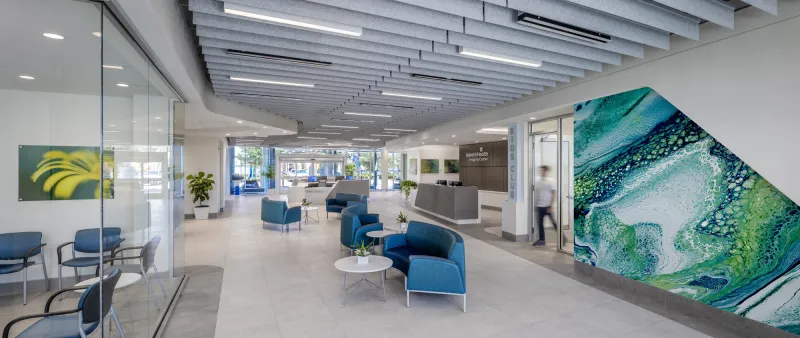 AdventHealth Medical Group lobby in AdventHealth Care Pavilion Central Pasco.