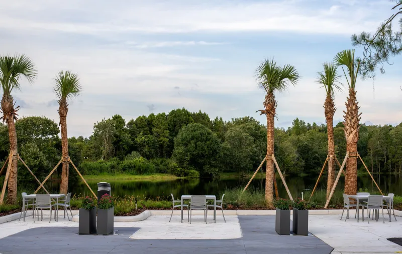 AdventHealth Care Pavilion New Tampa outdoor seating.