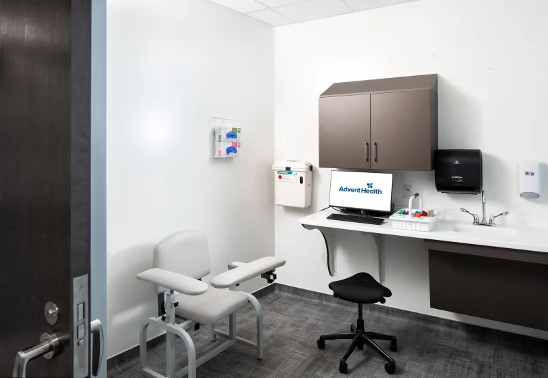 AdventHealth Care Pavilion New Tampa examination room.
