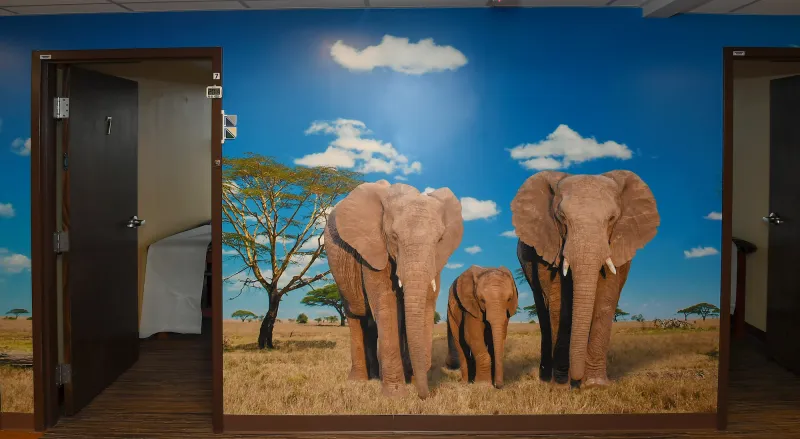 Two professionals working in the Nicholson Center prototype lab.